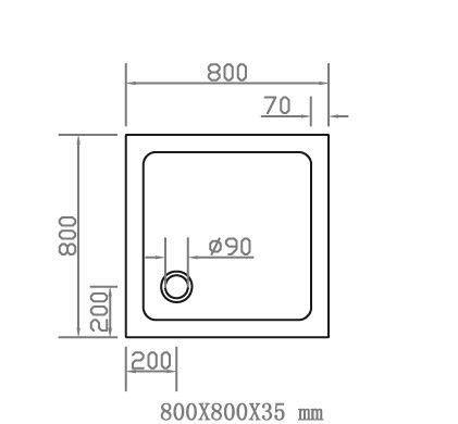 Піддон душовий квадратний VOLLE COMPUESTO 80x80 4487.12808007 94145 фото