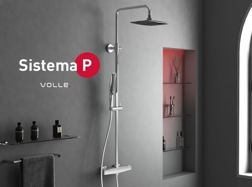 Душова система з термостатом VOLLE SISTEMA 1584.090301, хром 83589 фото