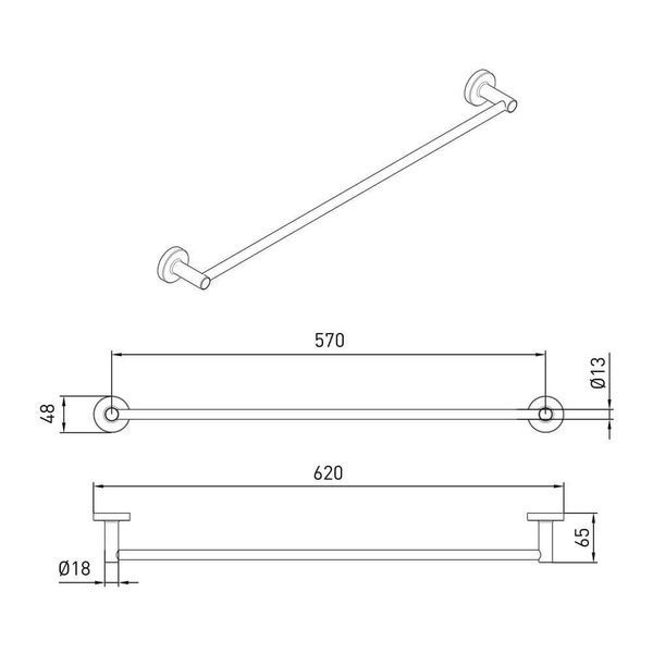 Тримач рушників VOLLE RONDA 2535.260104, чорний 80894 фото