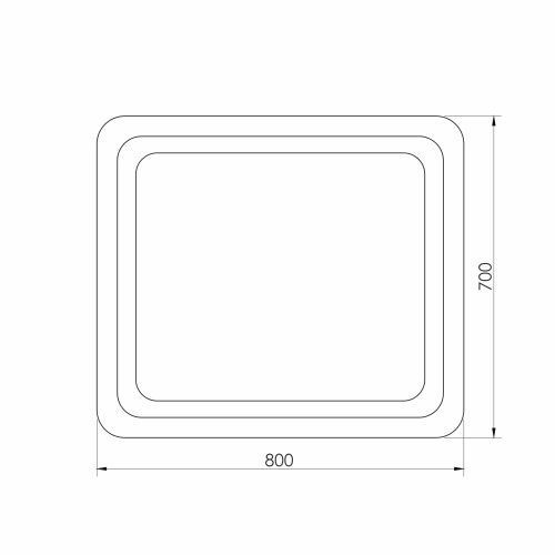 Дзеркало для ванної кімнати VOLLE LUNA TANGA 80x70 1648.52118700 89088 фото